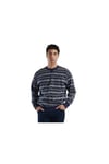 Erkek Pamuk Karışımlı Göğsü Logo Detaylı Şerit Desenli Sweatshirt