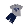 Glittering Gri Melanj Bebek Tshirt Takım