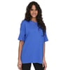 Kadın Bisiklet Yaka Oversize %100 Pamuk T-Shirt 15261790 