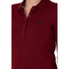 Kadın Bordo Basic Polo Yaka Sweatshirt
