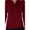 Kadın Bordo Basic Polo Yaka Sweatshirt