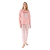 Kadın Pembe Uzun Kol Pijama Takım RP3479-S