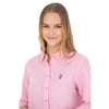 Kadın Uzun Kollu Keten Karışımlı Regular Fit Basic Gömlek 1840395