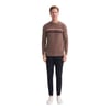 KAZAKSoft Touch Slim Fit Basic Çizgi Baskılı Bisiklet Yaka Kazak