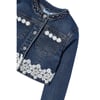 Kız Çocuk Fistolu Denim Kot Mavi Ceket 