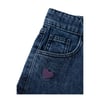Kız Çocuk Kalp Desenli Kot Pantolon 13232570
