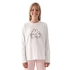 Kız Çocuk Krem Bisiklet Yaka Logo Baskılı Sweatshirt