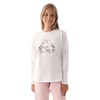 Kız Çocuk Krem Bisiklet Yaka Logo Baskılı Sweatshirt