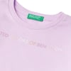 Kız Çocuk Lila Önü Su Bazlı Logo Baskılı Normal Kesim Uzun Kollu T-Shirt
