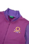 Kız Çocuk Logo Baskılı Fermuarlı Dik Yaka Kanguru Yan Cepli Menekşe Mor Mix Renkli Sweatshirt