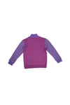 Kız Çocuk Logo Baskılı Fermuarlı Dik Yaka Kanguru Yan Cepli Menekşe Mor Mix Renkli Sweatshirt