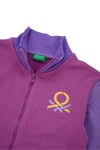 Kız Çocuk Logo Baskılı Fermuarlı Dik Yaka Kanguru Yan Cepli Menekşe Mor Mix Renkli Sweatshirt