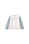 Kız Çocuk Önü Simli Logo Baskılı Normal Kesim Bisiklet Yaka Sweatshirt