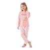 Kız Çocuk Pembe Uzun Kol Pijama Takım RP3479-2