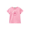 Kız Çocuk Simli Yazılı T-Shirt