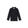 Kız Çocuk Siyah Polo Yaka Basic Sweatshirt