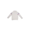 Kız Çocuk Sweatshirt Fermuarlı Dik Yaka Marka Baskılı Ekru Beyaz