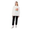 Pul İşlemeli Baskılı Sweatshirt 