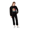 Pul İşlemeli Baskılı Sweatshirt
