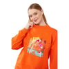 Pul İşlemeli Baskılı Sweatshirt