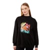 Pul İşlemeli Baskılı Sweatshirt