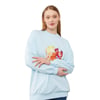 Pul İşlemeli Baskılı Sweatshirt