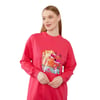 Pul İşlemeli Baskılı Sweatshirt