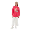 Pul İşlemeli Baskılı Sweatshirt