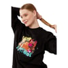 Pul İşlemeli Baskılı Sweatshirt