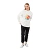 Pul İşlemeli Baskılı Sweatshirt