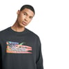 Regular Fit Normal Kesim Bisiklet Yaka Şardonlu Siyah Sweatshirt