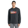 Regular Fit Normal Kesim Bisiklet Yaka Şardonlu Siyah Sweatshirt