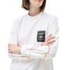 Ribanalı Sıfır Yaka Poplin Sweatshirt Optik Beyaz