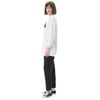 Ribanalı Sıfır Yaka Poplin Sweatshirt Optik Beyaz