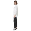 Ribanalı Sıfır Yaka Poplin Sweatshirt Optik Beyaz