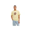 Sıfır Yaka Baskılı Sarı Erkek %100 Pamuk T-shirt 12238166