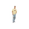 Sıfır Yaka Baskılı Sarı Erkek %100 Pamuk T-shirt 12238166