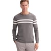 Slim Fit Viskon Kumaş Basic İki Çizgili Bisiklet Yaka Kazak