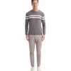 Slim Fit Viskon Kumaş Basic İki Çizgili Bisiklet Yaka Kazak