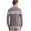 Slim Fit Viskon Kumaş Basic İki Çizgili Bisiklet Yaka Kazak