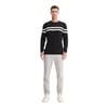 Slim Fit Viskon Kumaş Basic İki Çizgili Bisiklet Yaka Kazak