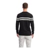 Slim Fit Viskon Kumaş Basic İki Çizgili Bisiklet Yaka Kazak