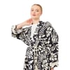 Yaprak Desen Keten Kimono Takım