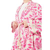 Yaprak Desen Keten Kimono Takım