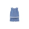 Yazlık Kız Bebek Bluz Şort Set Mavi 