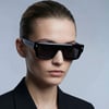 Alexander McQueen AM0427S 001 Siyah Füme Unisex Dikdörtgen Güneş Gözlüğü 52-21