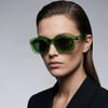Alexander McQueen MQ0358S 001 Yeşil Geometrik Kadın Güneş Gözlüğü 52-22