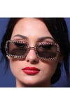 Gucci GG1112S 001 54-22 Kadın Füme Mat Camlı Altın Çerçeve Dikdörtgen Güneş Gözlüğü