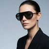 Gucci GG1515S 001 61-13 Unisex Füme Mat Camlı Siyah Asetat Geometrik Güneş Gözlüğü