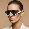 Gucci GG1650S 007 99-1 Unisex Füme Mat Camlı Beyaz Asetat Geometrik Güneş Gözlüğü